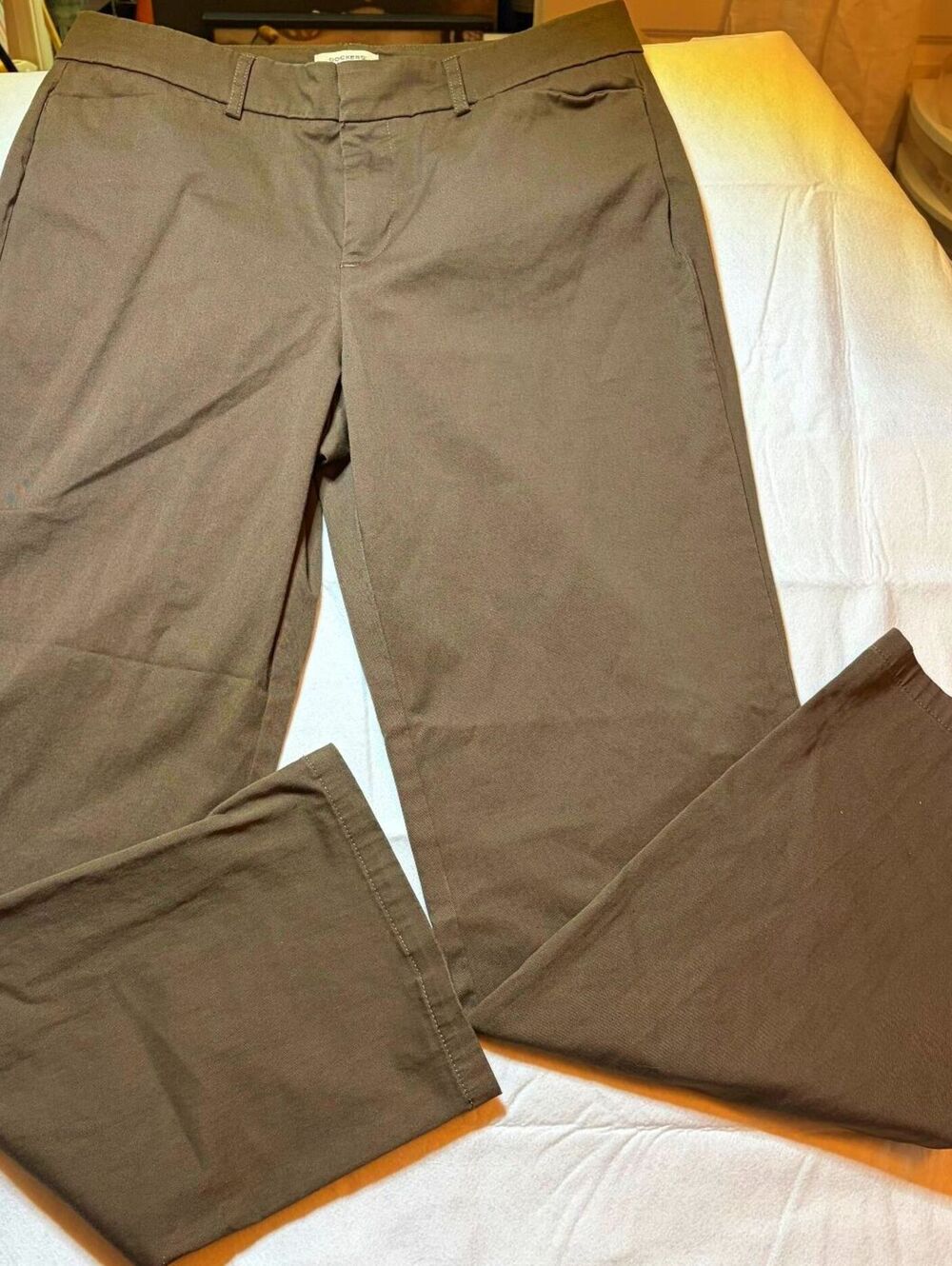 Dockers Women's Metro Pant Brown Size 10 Short Cotton Blend Ideal Fit